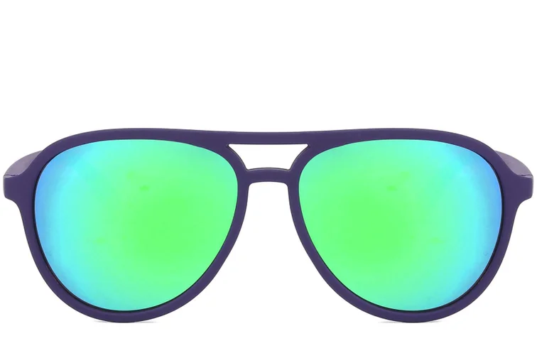 Aviator Purple Plastic Polarized Sunglasses #BS2607-0725