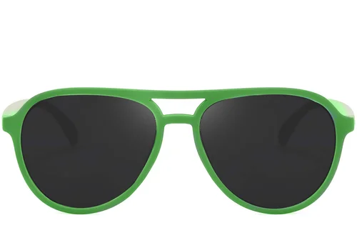 Lunettes de soleil polarisées Aviator en plastique vert #BS2607-0729