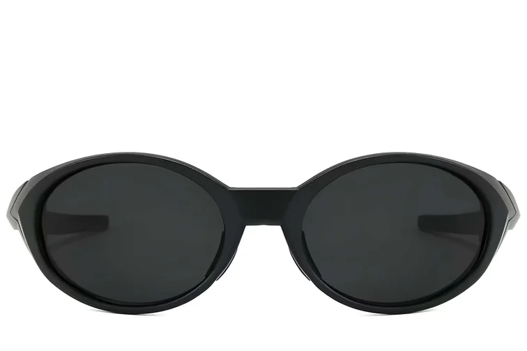 Lunettes de soleil ovales polarisées en plastique noir #BS2607-0730