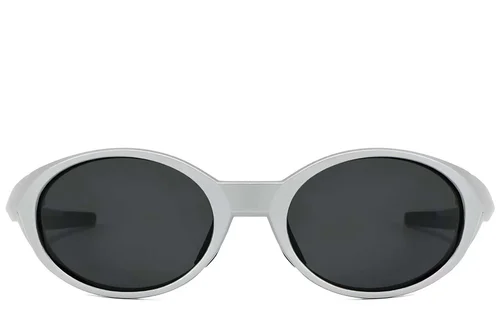 Lunettes de soleil ovales en plastique argenté polarisées #BS2607-0731