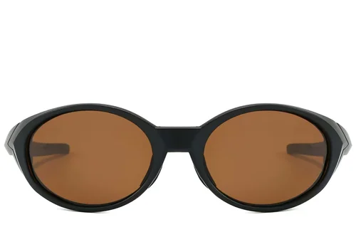 Lunettes de soleil ovales polarisées en plastique noir #BS2607-0732