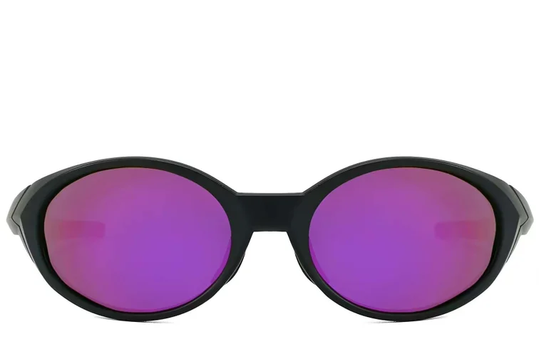 Lunettes de soleil ovales polarisées en plastique noir #BS2607-0733