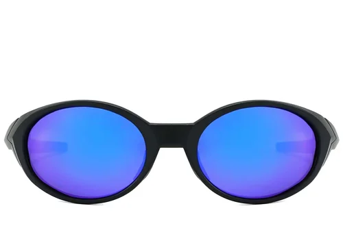 Lunettes de soleil ovales polarisées en plastique noir #BS2607-0734