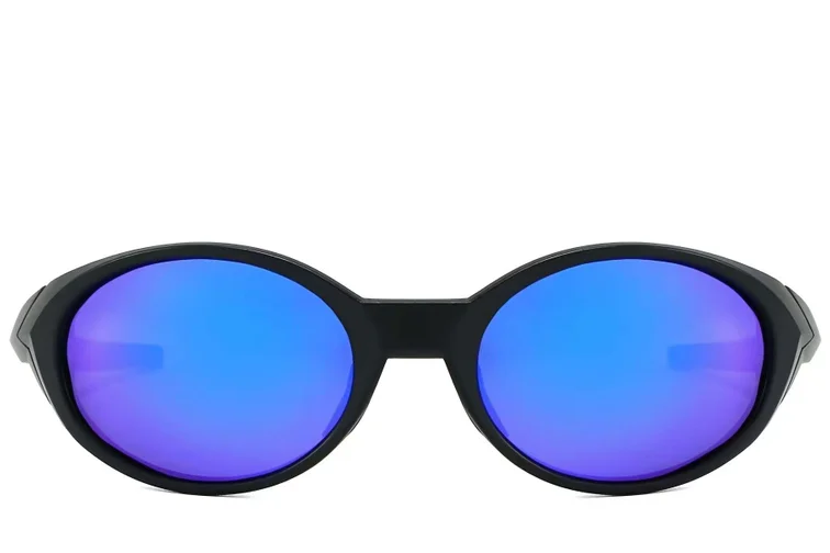 Lunettes de soleil ovales polarisées en plastique noir #BS2607-0734