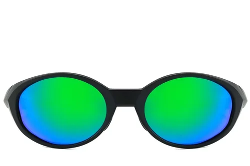 Lunettes de soleil ovales polarisées en plastique noir #BS2607-0735