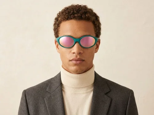 Lunettes de soleil ovales polarisées en plastique vert #BS2607-0736
