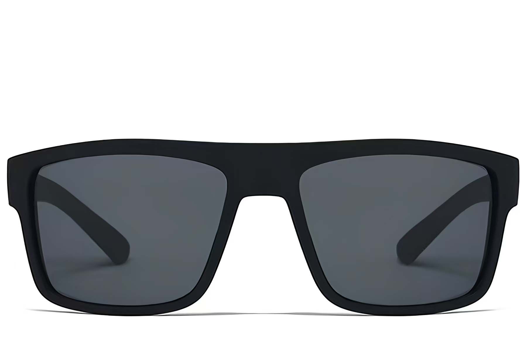 Aviator Black Plastic Polarized Sunglasses #BS2607-0739