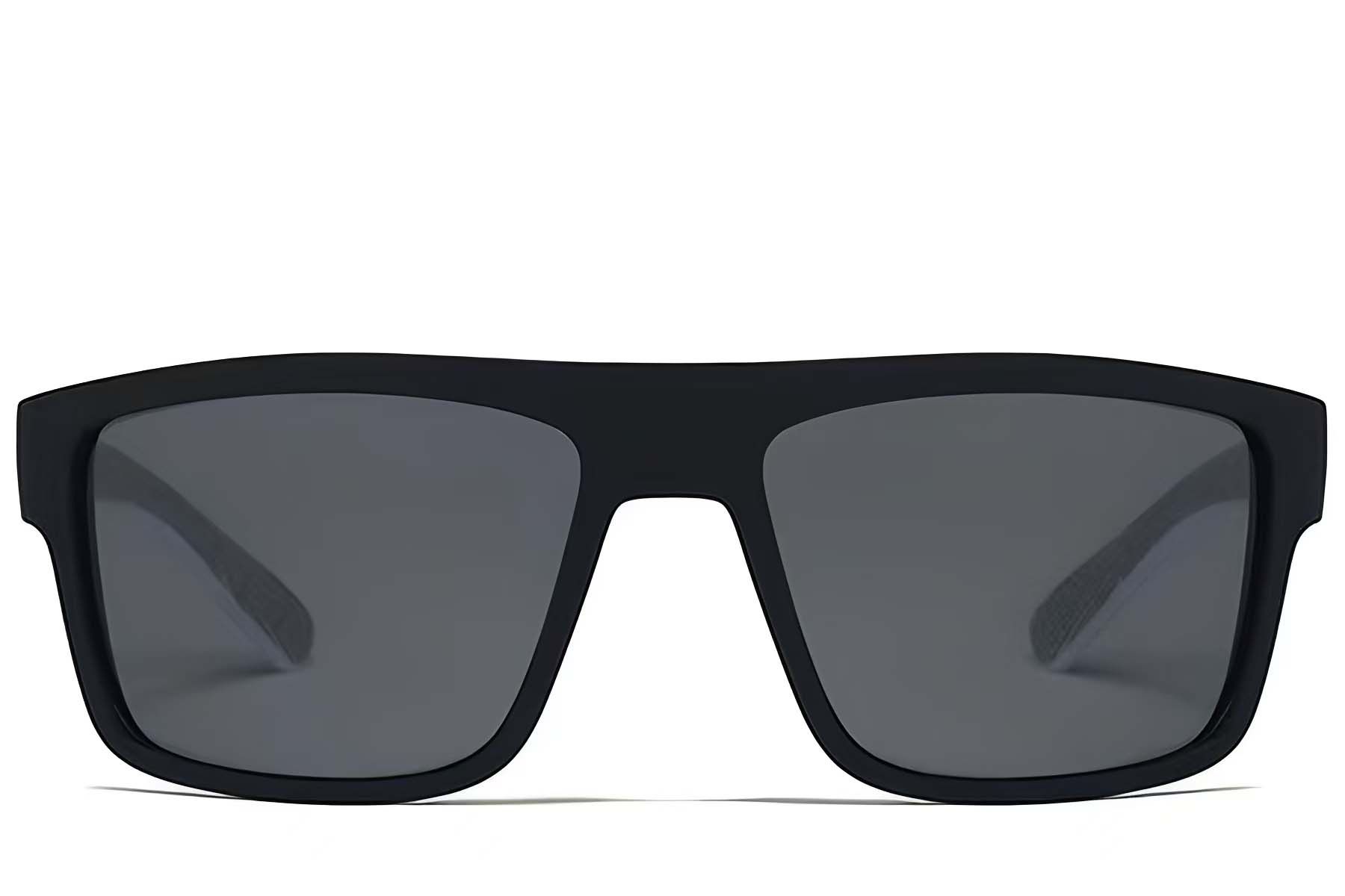 Schwarze polarisierte Aviator-Sonnenbrille aus Kunststoff #BS2607-0740
