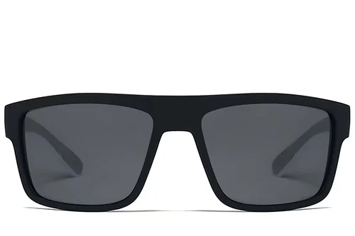Lunettes de soleil polarisées Aviator en plastique noir #BS2607-0740