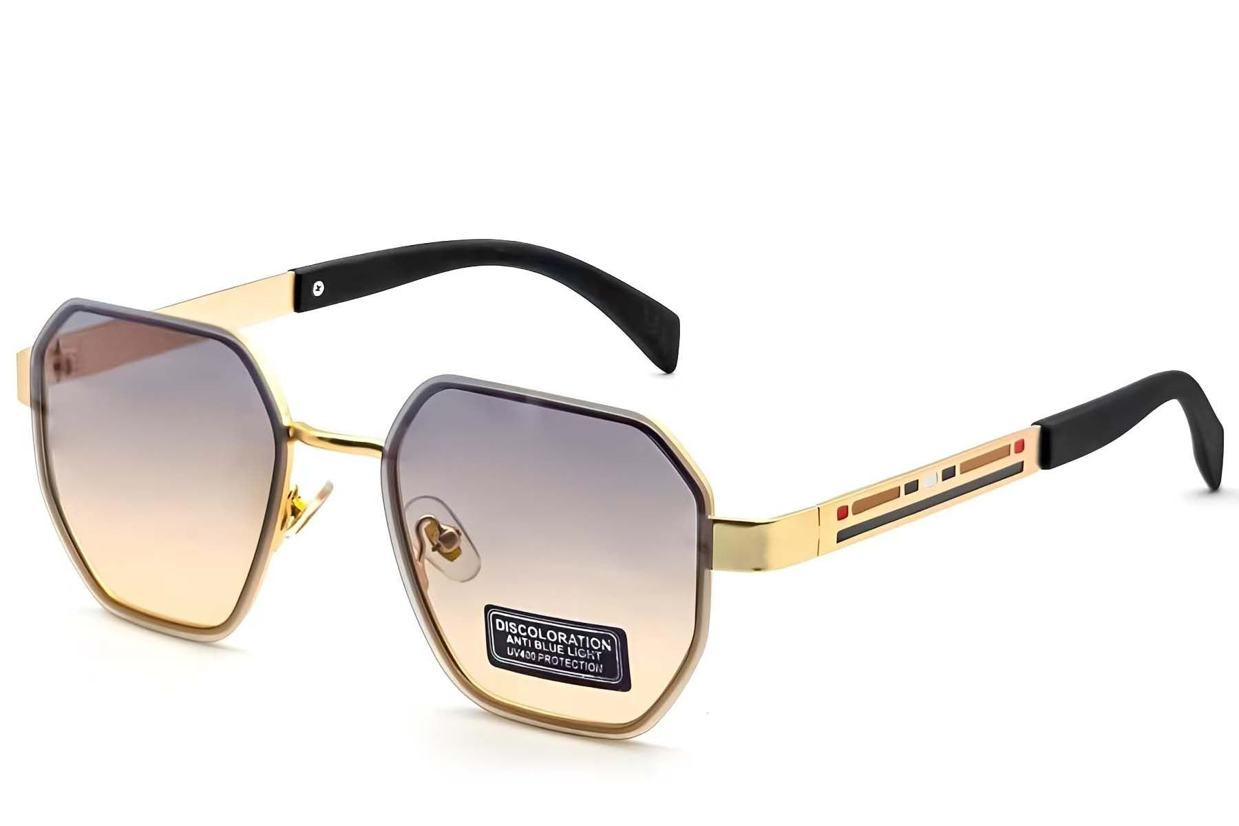 Geometric Golden Metal Sunglasses #BS2607-0750