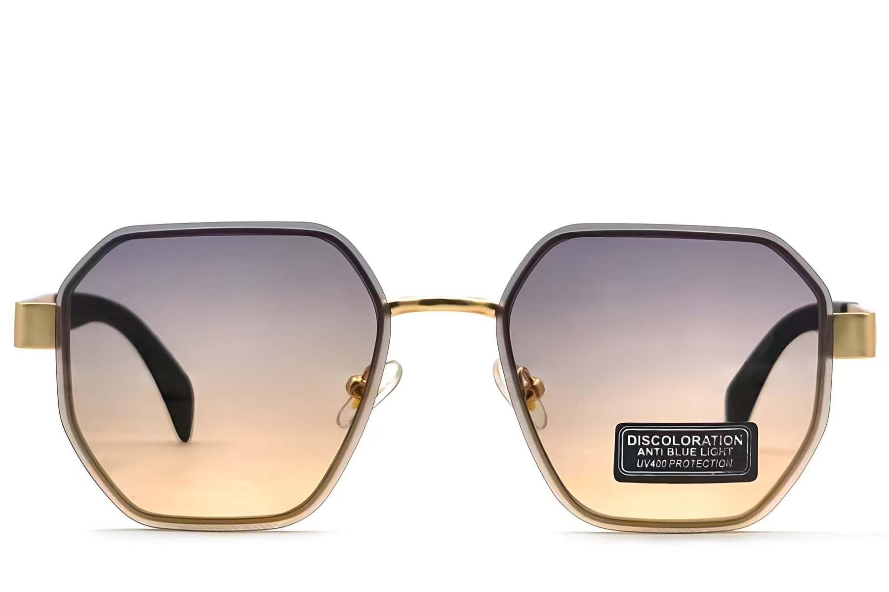 Geometric Golden Metal Sunglasses #BS2607-0750