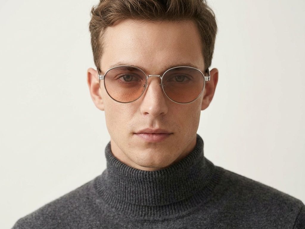 Lunettes de soleil ovales en métal argenté #BS2607-0758