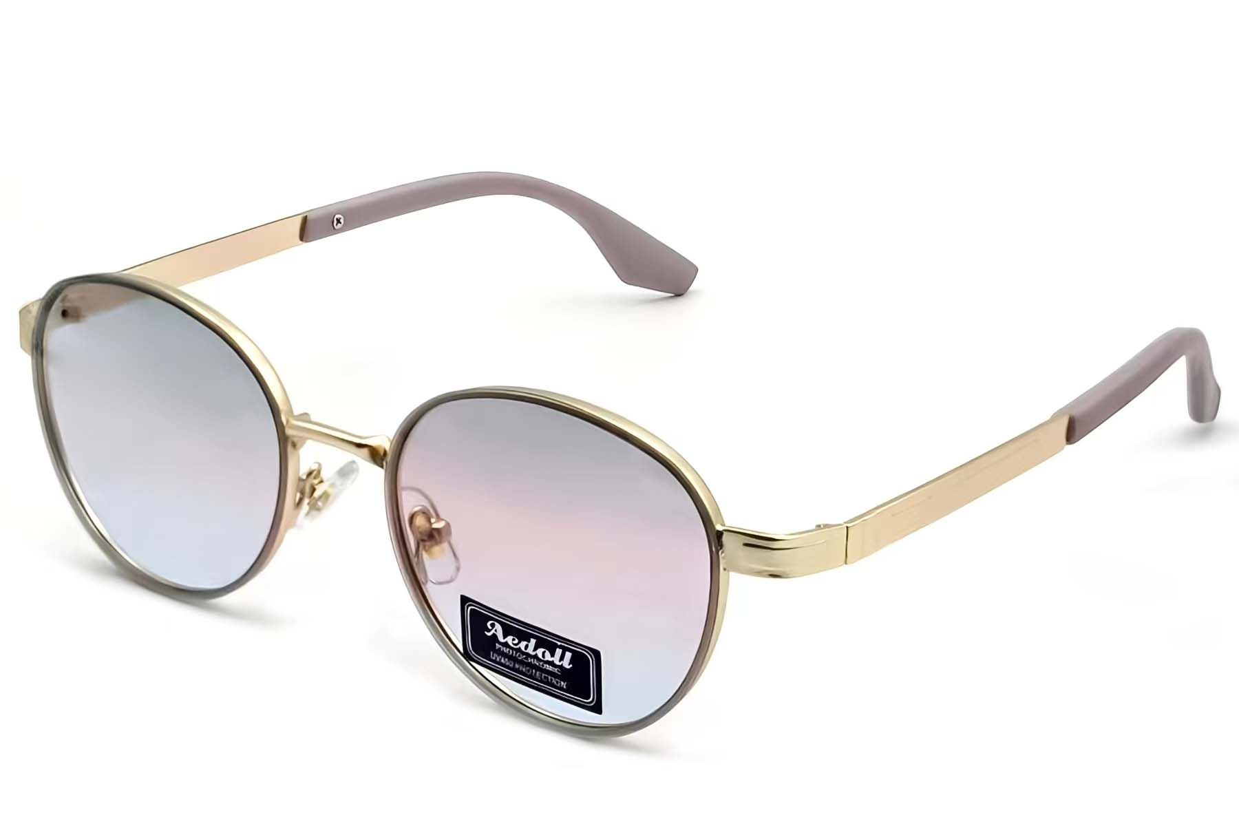 Oval Golden Metal Sunglasses #BS2607-0760