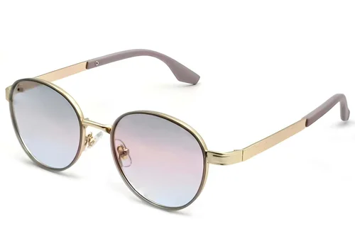 Lunettes de soleil ovales en métal doré #BS2607-0760