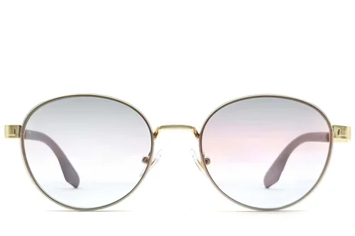 Lunettes de soleil ovales en métal doré #BS2607-0760
