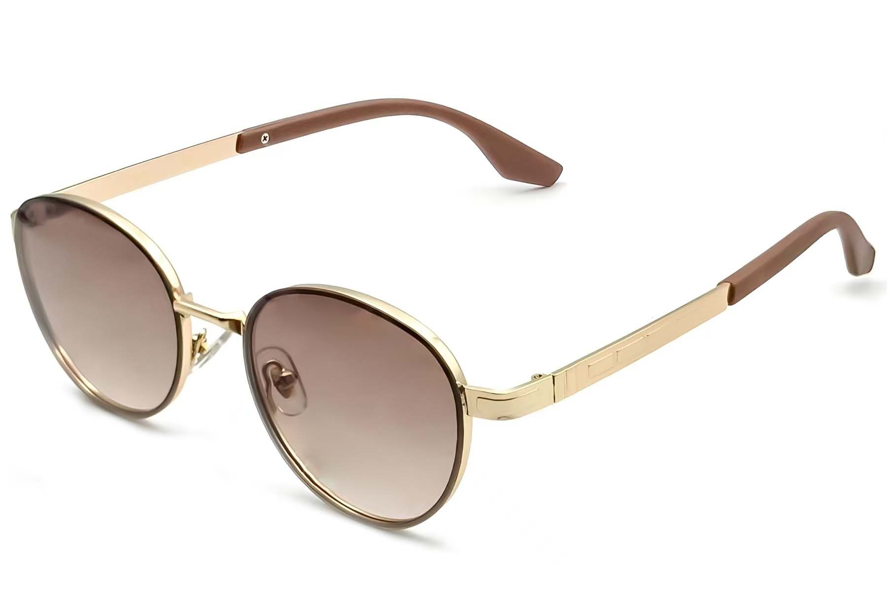 Oval Golden Metal Sunglasses #BS2607-0761