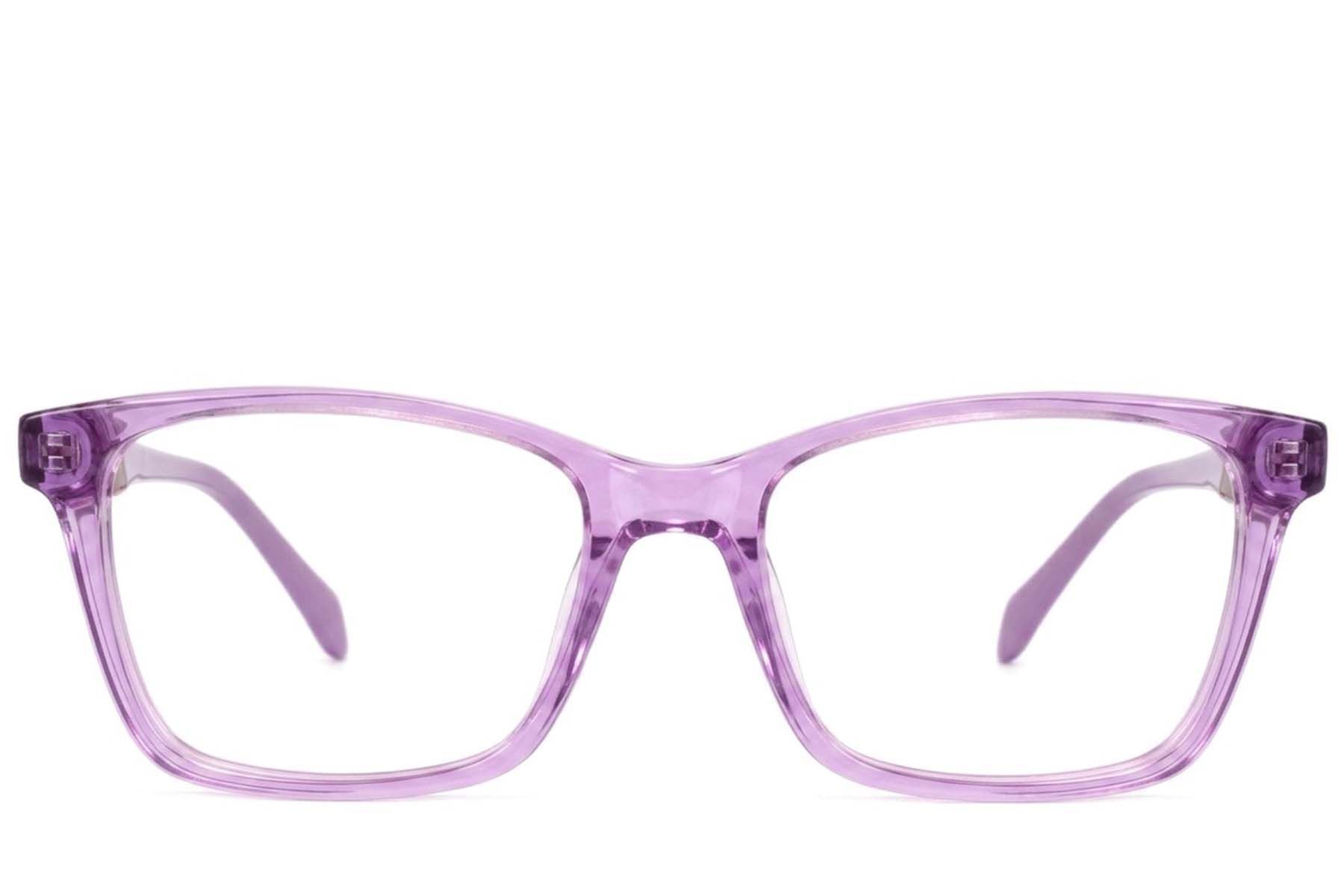 Rectangular Purple Acetate Glasses #BS2607-0769