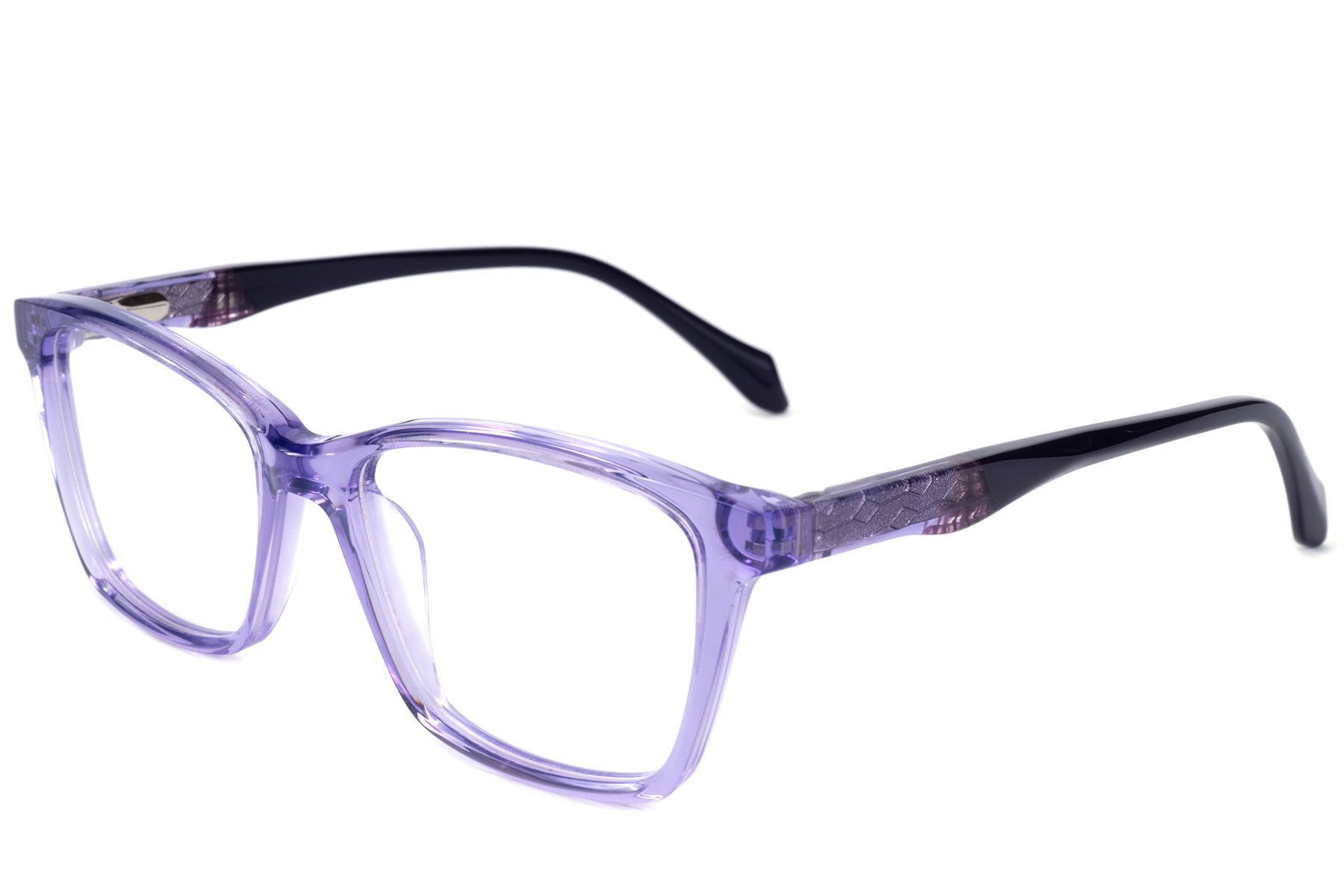 Rectangular Purple Acetate Glasses #BS2607-0770