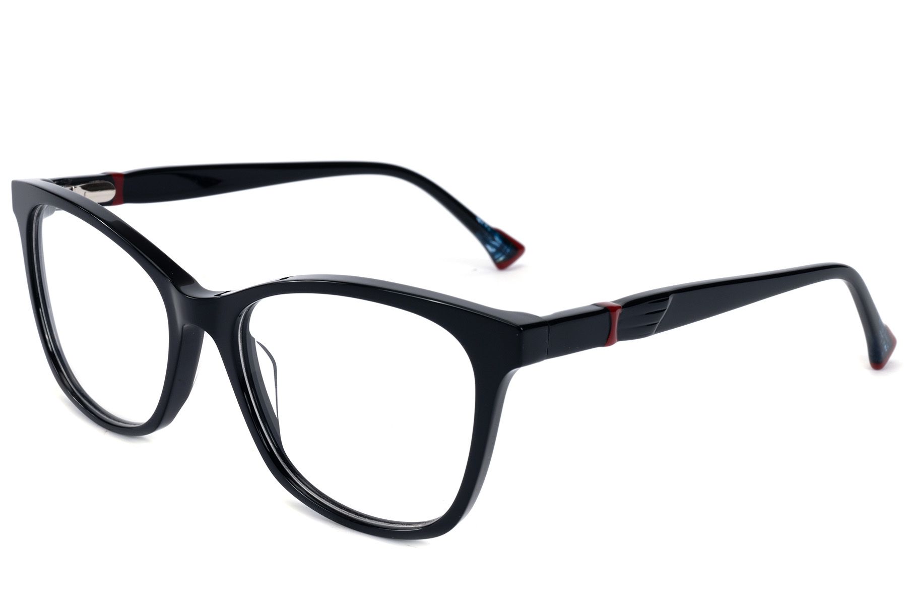 Occhiali in acetato nero a forma di farfalla #BS2607-0782