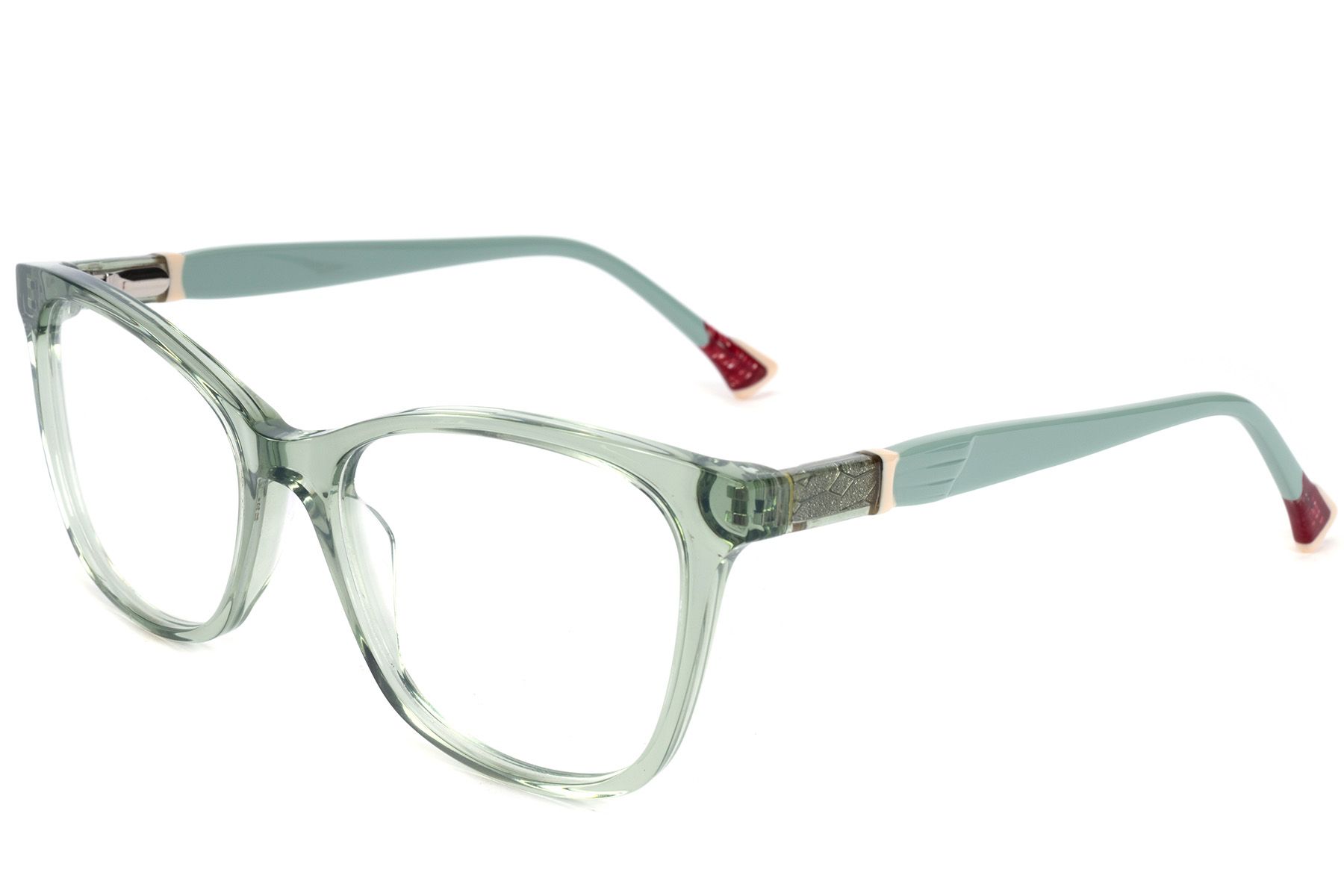 Occhiali in acetato verde farfalla #BS2607-0786