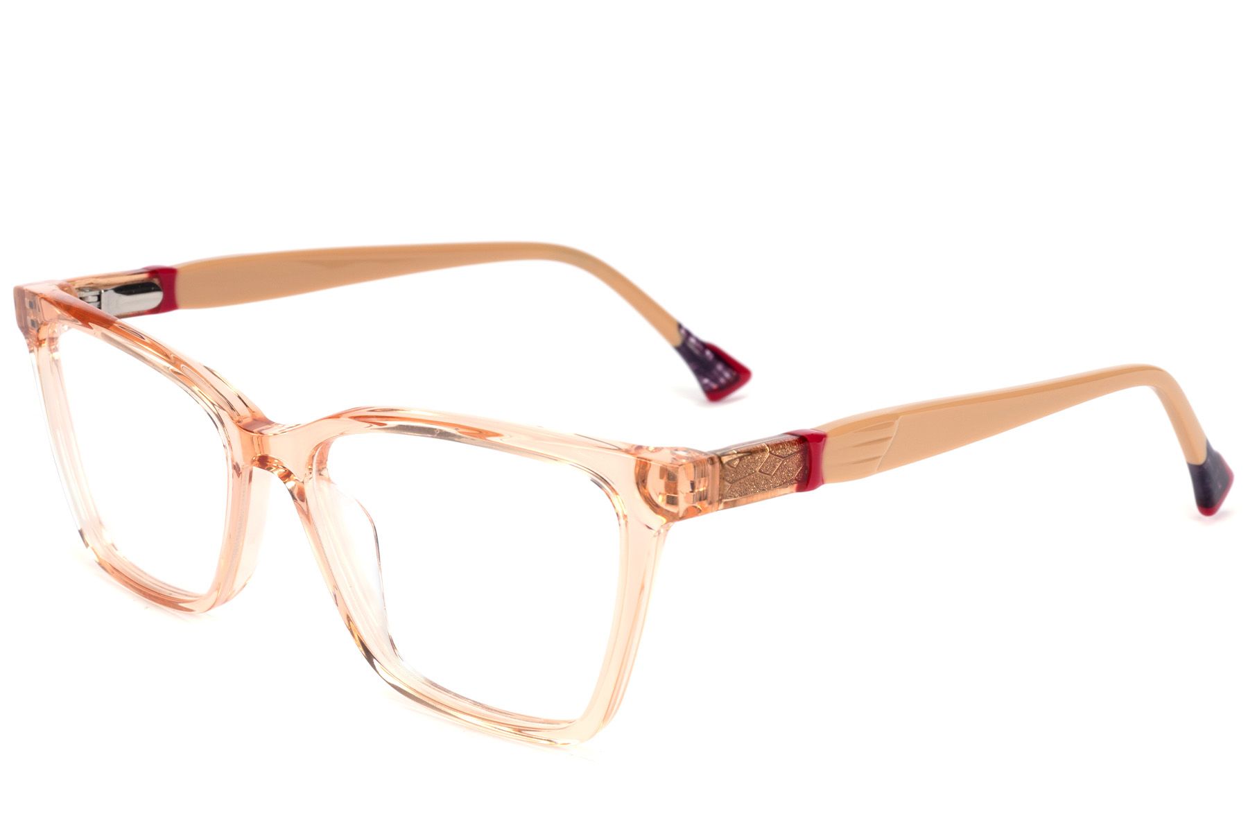 Occhiali in acetato arancione con motivo a farfalla #BS2607-0790