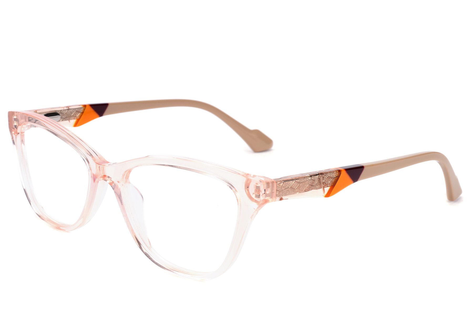 Occhiali in acetato arancione con motivo a farfalla #BS2607-0810