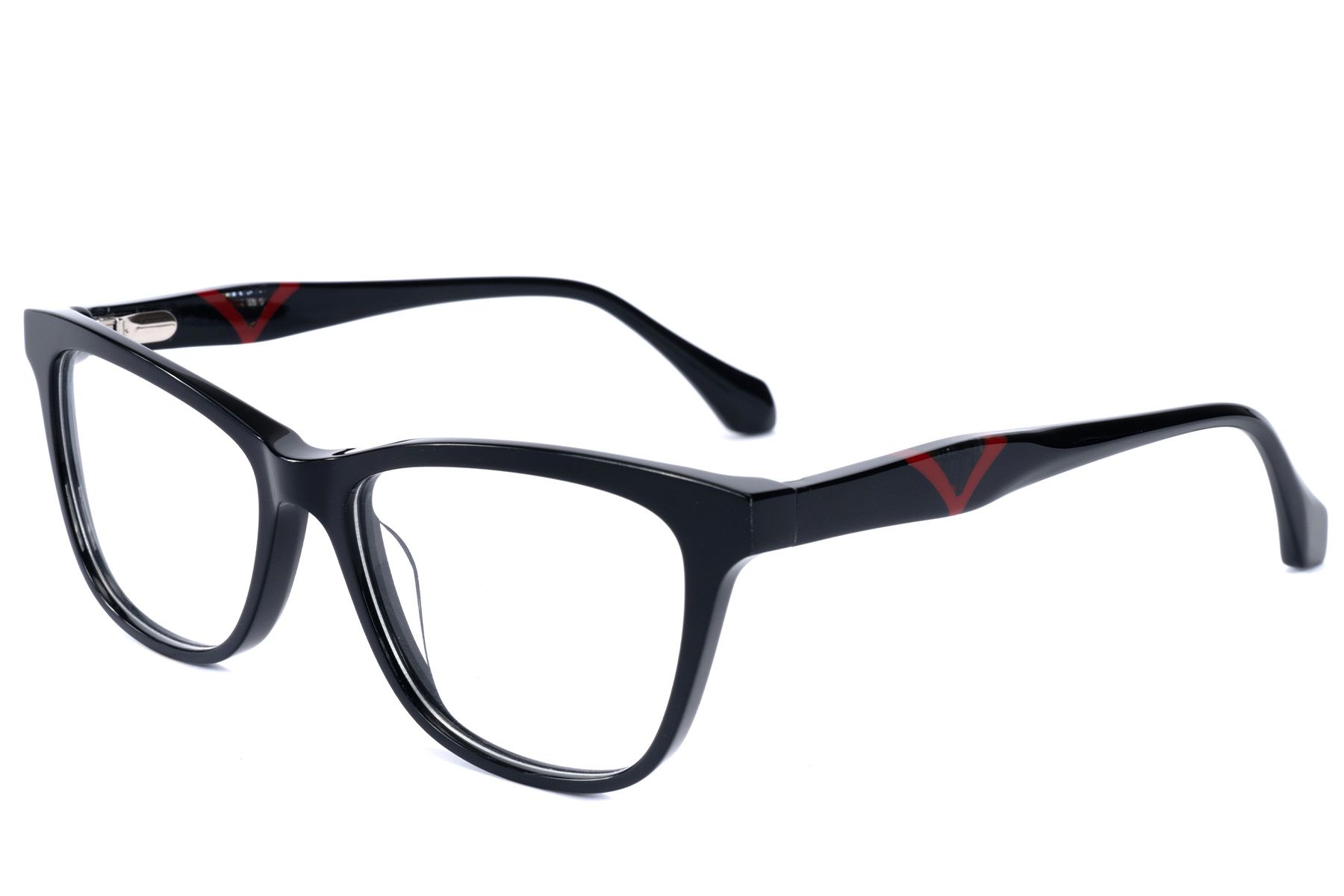 Schmetterlingsbrille aus schwarzem Acetat #BS2607-0831