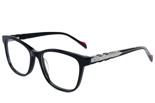 Lunettes papillon en acétate noir #BS2607-0846