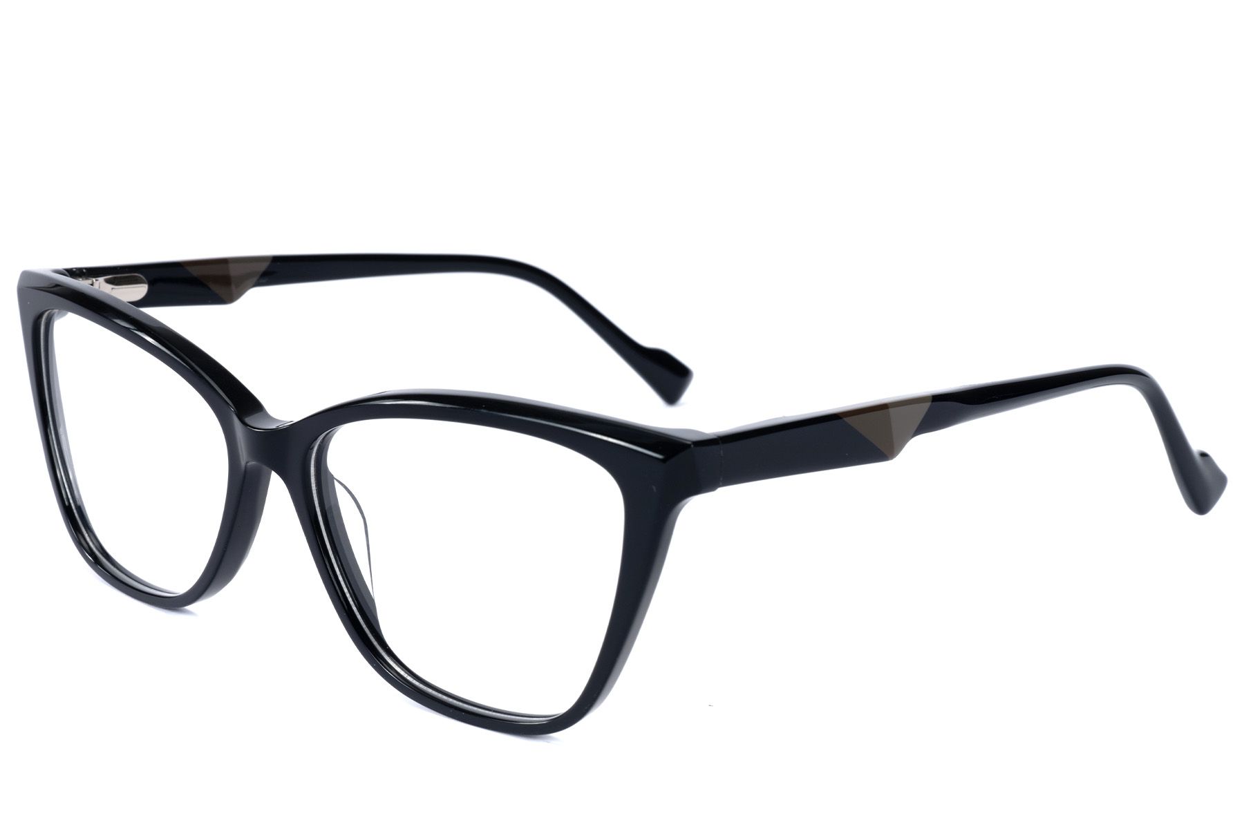 Schmetterlingsbrille aus schwarzem Acetat #BS2607-0851