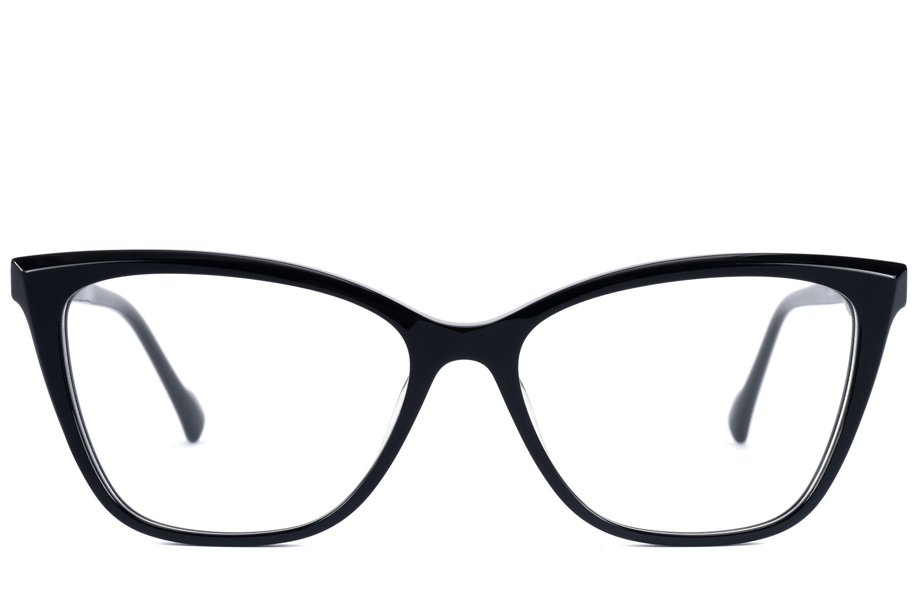 Schmetterlingsbrille aus schwarzem Acetat #BS2607-0851