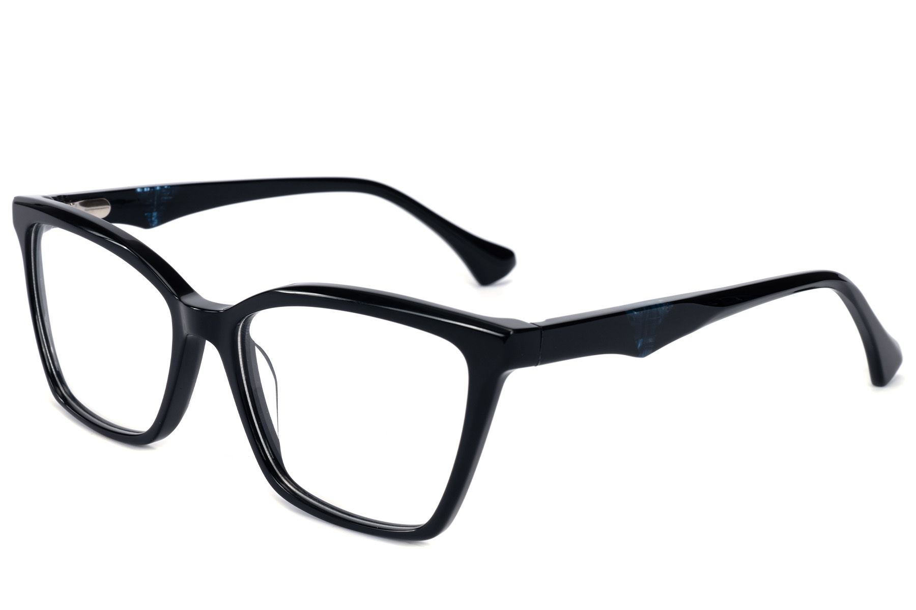 Occhiali in acetato nero a forma di farfalla #BS2607-0868