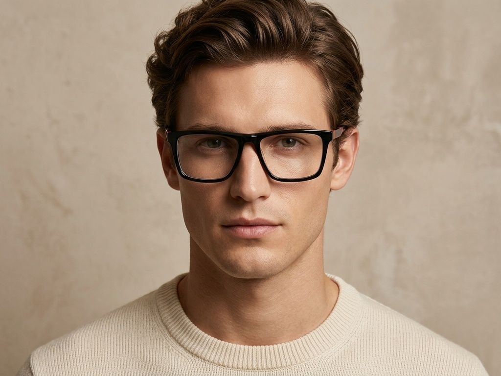 Rectangular Black Acetate Glasses #BS2607-0908