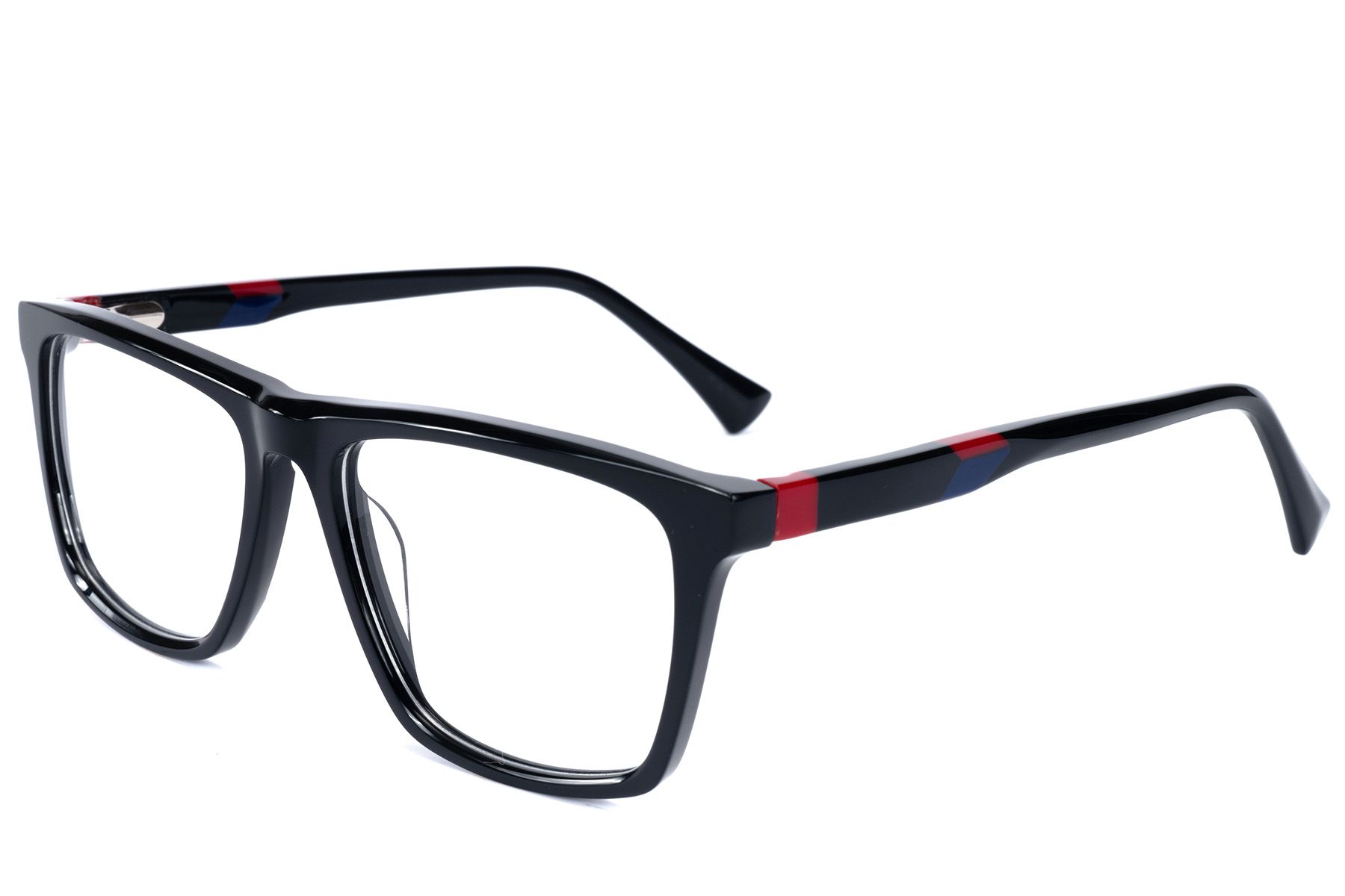 Rectangular Black Acetate Glasses #BS2607-0908