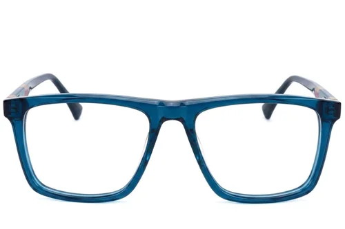 Lunettes rectangulaires en acétate bleu #BS2607-0909