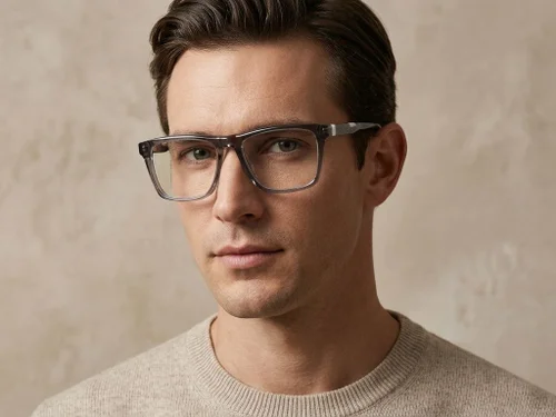 Lunettes rectangulaires en acétate gris #BS2607-0911