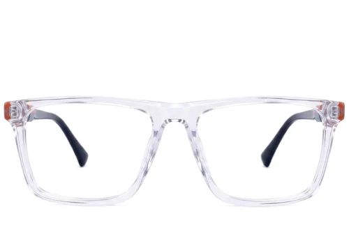 Verres rectangulaires en acétate transparent #BS2607-0912