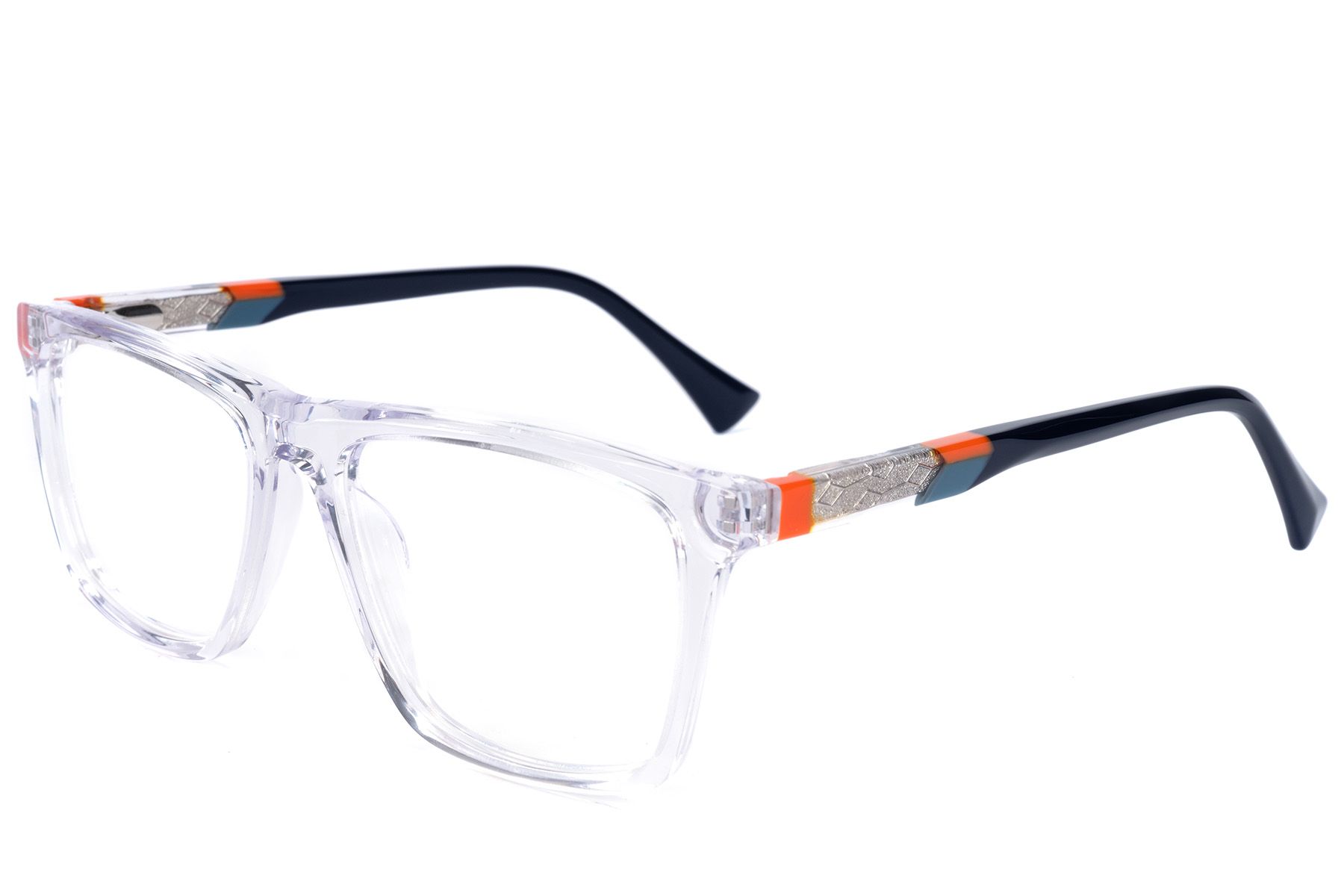 Rectangular Transparent Acetate Glasses #BS2607-0912