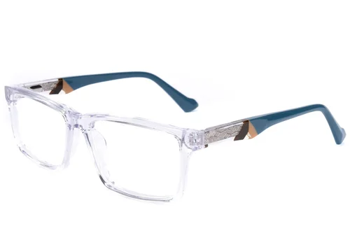 Verres rectangulaires en acétate transparent #BS2607-0915