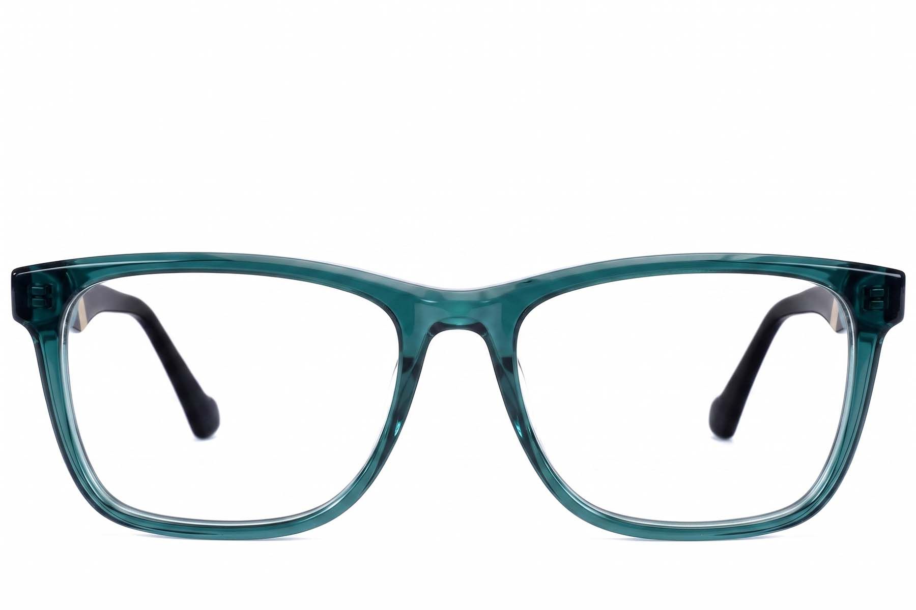 Rectangular Green Acetate Glasses #BS2607-0919