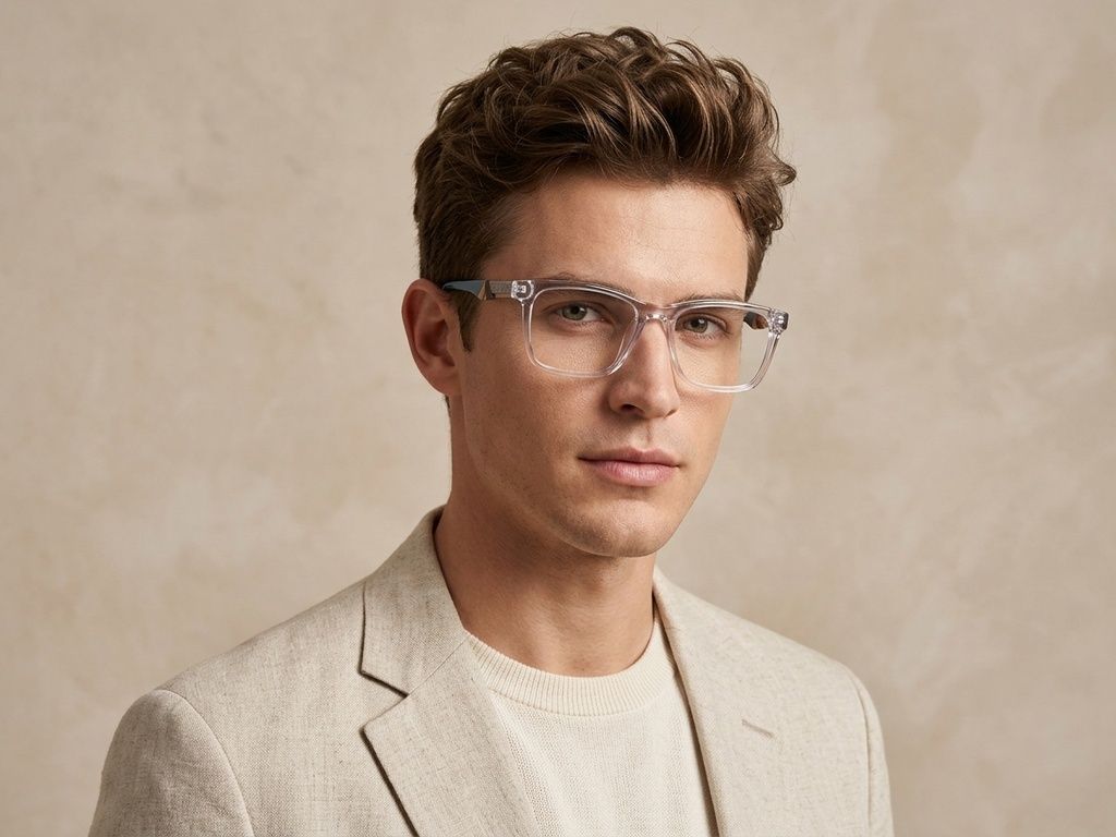 Rectangular Transparent Acetate Glasses #BS2607-0920