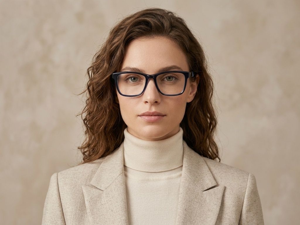 Rectangular Blue Acetate Glasses #BS2607-0921