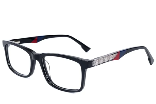 Lunettes rectangulaires en acétate noir #BS2607-0923