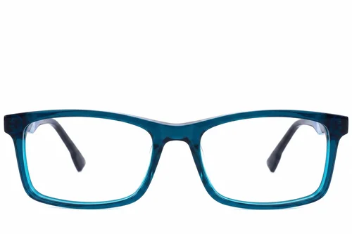 Lunettes rectangulaires en acétate bleu #BS2607-0924