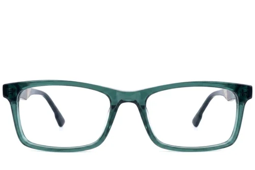 Verres rectangulaires en acétate vert #BS2607-0925