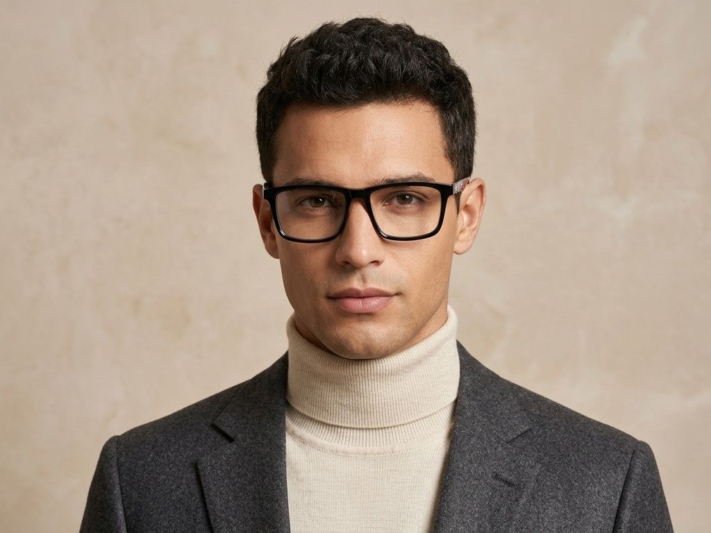 Rectangular Black Acetate Glasses #BS2607-0928
