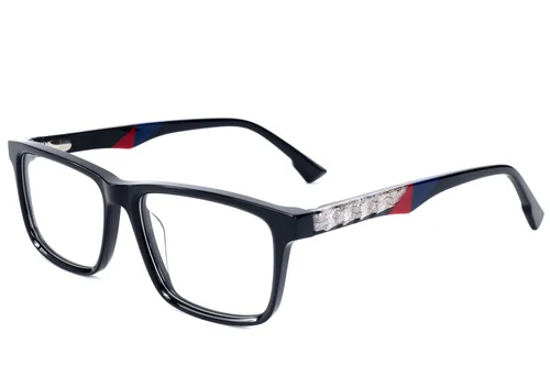 Lunettes rectangulaires en acétate noir #BS2607-0928