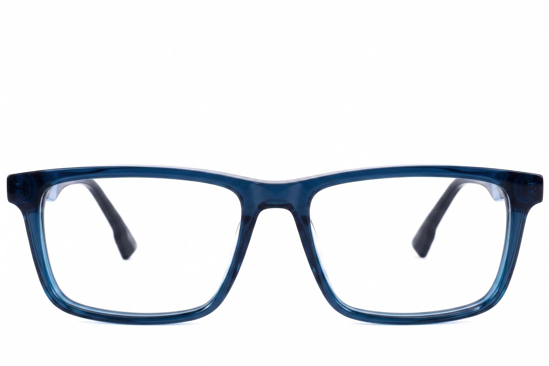 Lunettes rectangulaires en acétate bleu #BS2607-0929