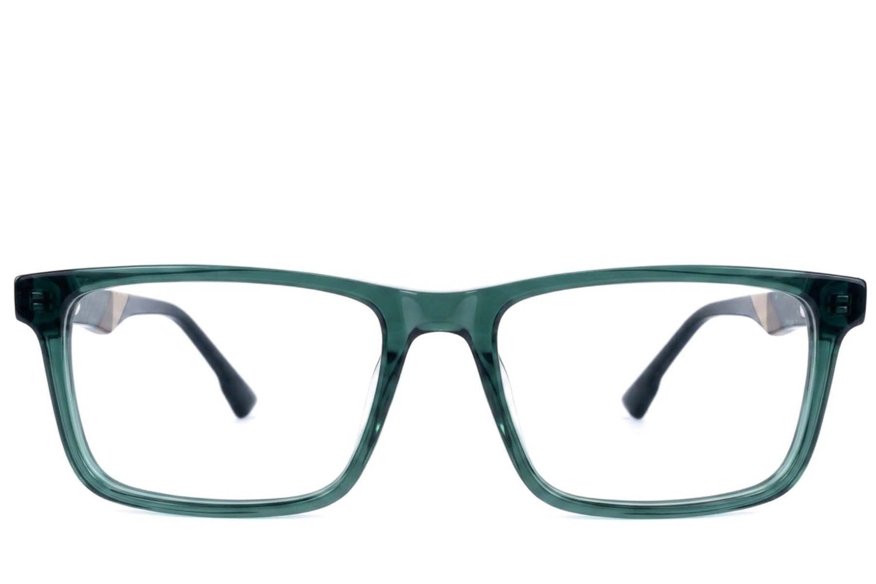 Rectangular Green Acetate Glasses #BS2607-0930