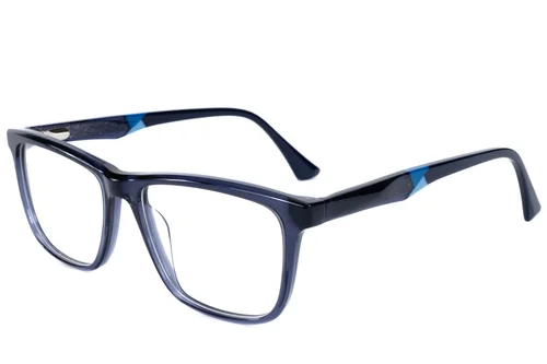 Lunettes rectangulaires en acétate bleu #BS2607-0934