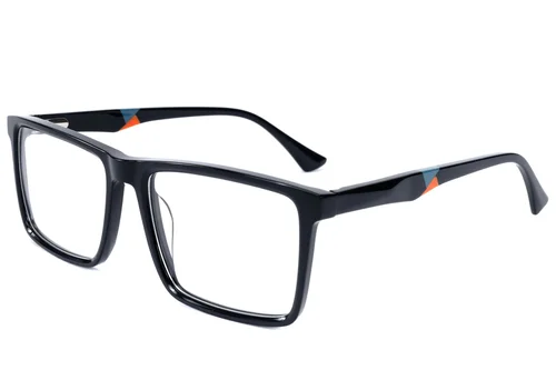 Lunettes rectangulaires en acétate noir #BS2607-0938